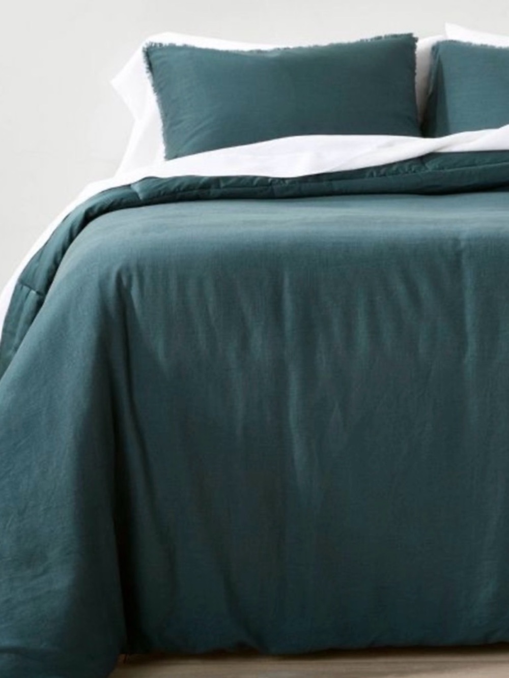 Casaluna Washed Linen Duvet Cover Set in Teal